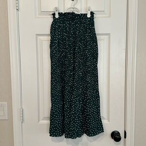 EXLURA Womens High Waist Polka Dot Pleated Skirt Midi Swing Skirt with Pockets